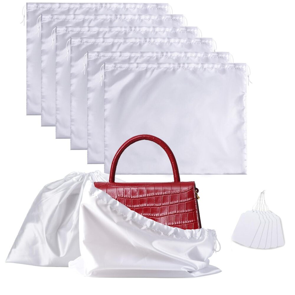 9378 6 Pack Dust Bags for Handbags, Shoe Dust Bags for Purses, Silk Cotton